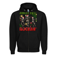 Black Jingle Bell Rockin' Zipper Hoodie - BundleAndBundleShop