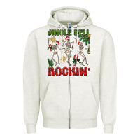 Oatmeal Heather Jingle Bell Rockin' Zipper Hoodie - BundleAndBundleShop
