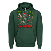 Sports Green Jingle Bell Rockin' Zipper Hoodie - BundleAndBundleShop
