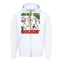 White Jingle Bell Rockin' Zipper Hoodie - BundleAndBundleShop