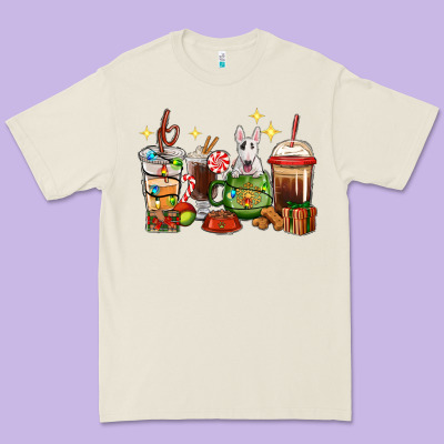 Christmas Coffee Cups With Bull Terrier Premium Tee Designed By Ranaportraitstore