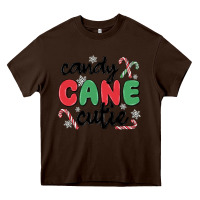 Chocolate Brown candy cane cutie Heavy Core Tee - MaliasSmallBusiness
