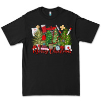 Black merry christmas nurse trees Premium Tee - MaliasSmallBusiness