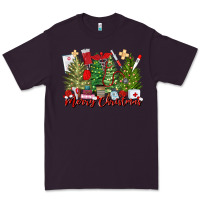 Plum merry christmas nurse trees Premium Tee - MaliasSmallBusiness