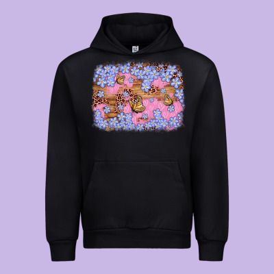 Easter Butterfly Leopard Background Urban Hoodie Designed By Artiststas