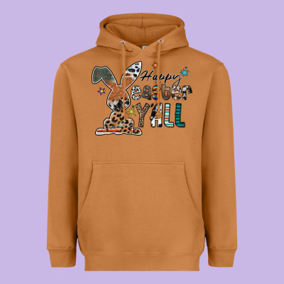Happy Easter Y'all Heavyweight Hoodie Designed By Cowhidedigitalart