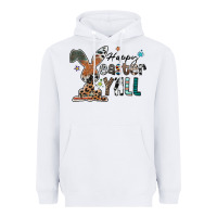 White Happy Easter Y'all Heavyweight Hoodie - CowhideDigitalArt