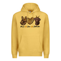 Antique Gold peace love labrador Premium Hoodie - RanaPortraitStore