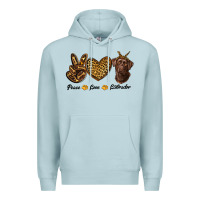 Blue Mist peace love labrador Premium Hoodie - RanaPortraitStore