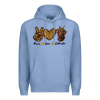 Colony Blue peace love labrador Premium Hoodie - RanaPortraitStore