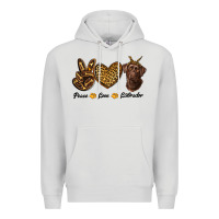 Dove Grey peace love labrador Premium Hoodie - RanaPortraitStore