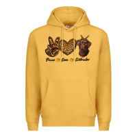 Mustard peace love labrador Premium Hoodie - RanaPortraitStore