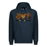 Navy peace love labrador Premium Hoodie - RanaPortraitStore