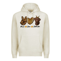 Oatmeal Heather peace love labrador Premium Hoodie - RanaPortraitStore