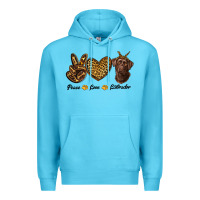 Ocean Blue peace love labrador Premium Hoodie - RanaPortraitStore