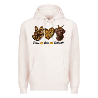 Pale Pink peace love labrador Premium Hoodie - RanaPortraitStore