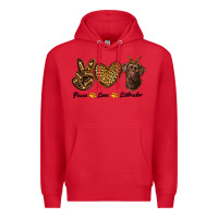 Red peace love labrador Premium Hoodie - RanaPortraitStore