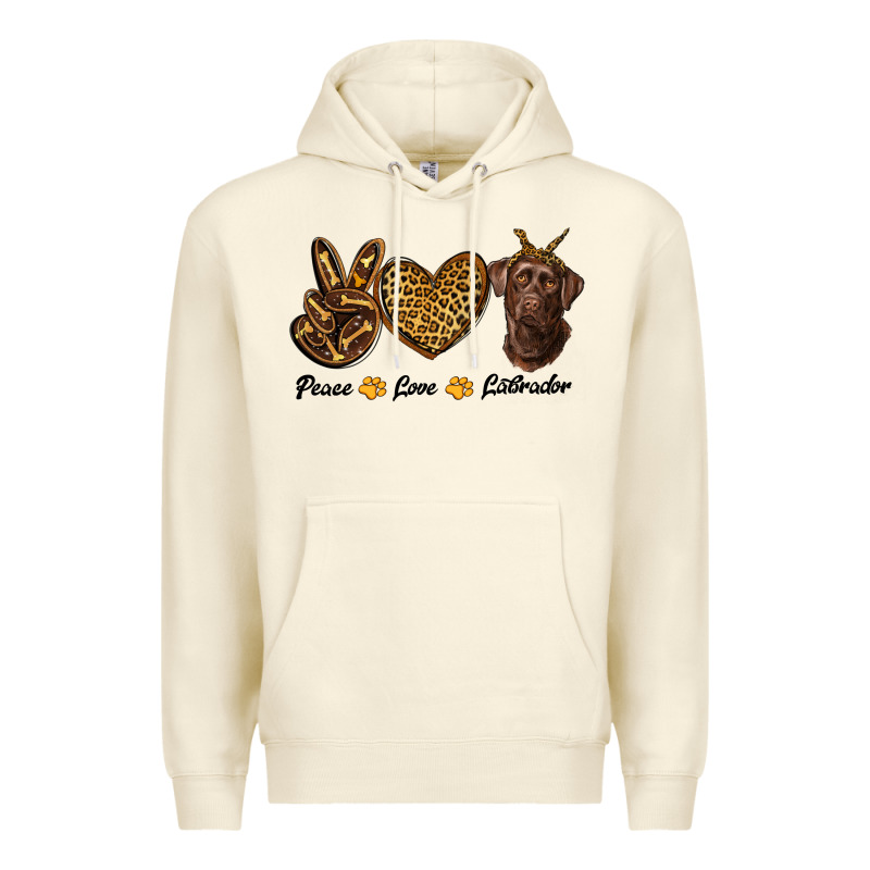 Peace Love Labrador Premium Hoodie by RanaPortraitStore | Teevron