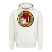 Baseball With Sunflower Round Earrings Zipper Hoodie | Teevron