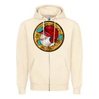 Sandshell baseball with sunflower round earrings Zipper Hoodie - BundleAndBundleShop