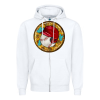 White baseball with sunflower round earrings Zipper Hoodie - BundleAndBundleShop
