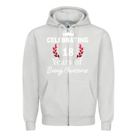 Dove Grey 18 years of being awesome, 18 year old birthday gi Zipper Hoodie - tuanDangUi
