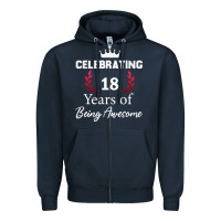Navy 18 years of being awesome, 18 year old birthday gi Zipper Hoodie - tuanDangUi