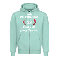 Seafoam 18 years of being awesome, 18 year old birthday gi Zipper Hoodie - tuanDangUi