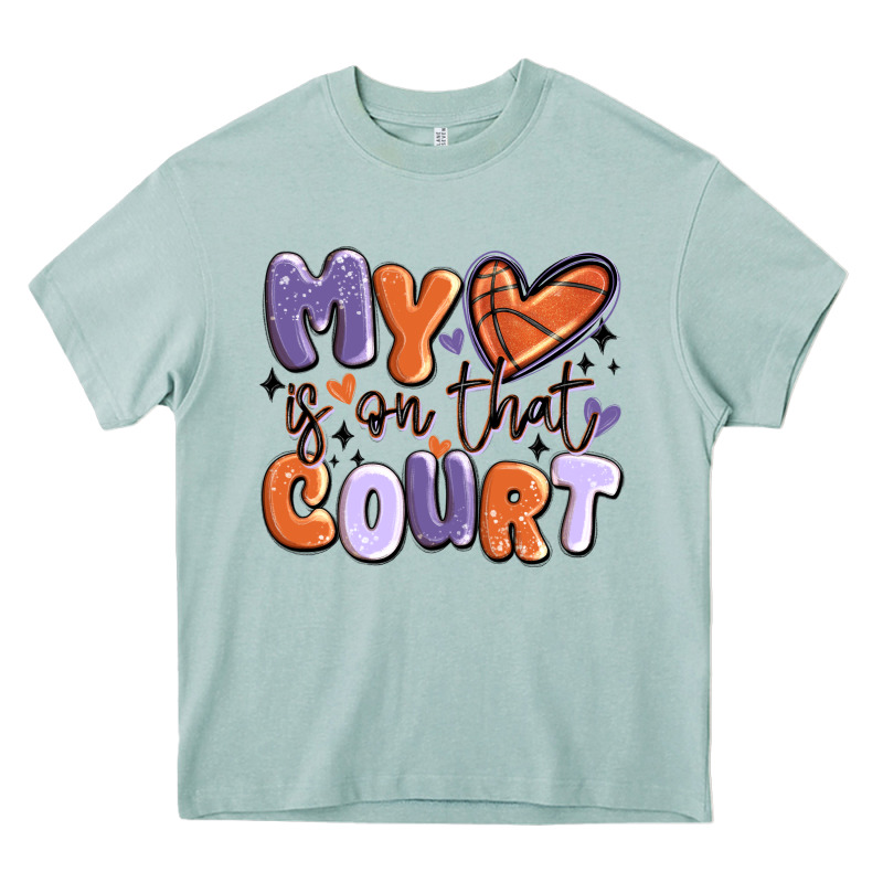 My Heart Is On That Court Heavy Core Tee by MaliasSmallBusiness | Teevron