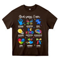 Chocolate Brown god says i am autism Heavy Core Tee - JahusDesignShop
