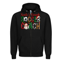 Black Santa's Favorite Soccer Coach For Christmas Zipper Hoodie - FaDigitalArtStudio