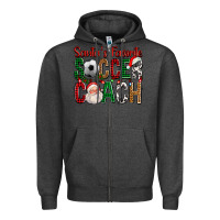 Charcoal Heather Santa's Favorite Soccer Coach For Christmas Zipper Hoodie - FaDigitalArtStudio