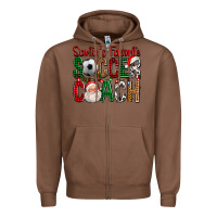 Chestnut Santa's Favorite Soccer Coach For Christmas Zipper Hoodie - FaDigitalArtStudio