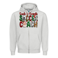 Dove Grey Santa's Favorite Soccer Coach For Christmas Zipper Hoodie - FaDigitalArtStudio