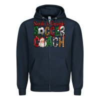 Navy Santa's Favorite Soccer Coach For Christmas Zipper Hoodie - FaDigitalArtStudio