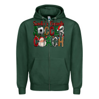 Sports Green Santa's Favorite Soccer Coach For Christmas Zipper Hoodie - FaDigitalArtStudio