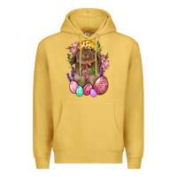 Antique Gold Rabbit And Carrot Easter Premium Hoodie - BundleAndBundleShop