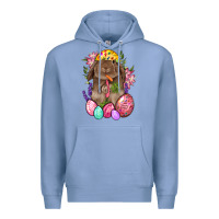 Colony Blue Rabbit And Carrot Easter Premium Hoodie - BundleAndBundleShop