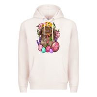 Pale Pink Rabbit And Carrot Easter Premium Hoodie - BundleAndBundleShop