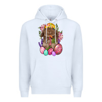 White Rabbit And Carrot Easter Premium Hoodie - BundleAndBundleShop