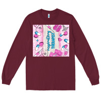Burgundy respiratory therapist Long Sleeve Tee - TumblerDesignByShophia