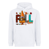 White Fall Vibes Heavyweight Hoodie - CowhideDigitalArt