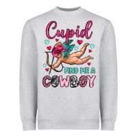 Heather Grey cupid find me a cowboy Heavyweight Sweatshirt - OliviaCreatesArt