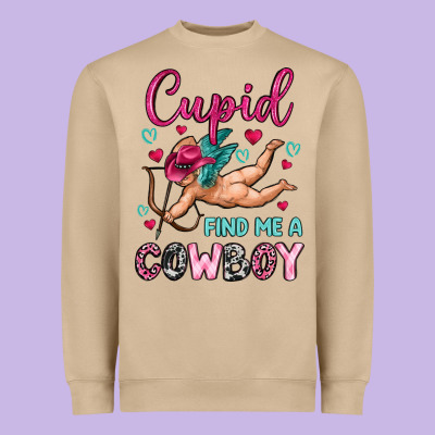 Cupid Find Me A Cowboy Heavyweight Sweatshirt Designed By Oliviacreatesart