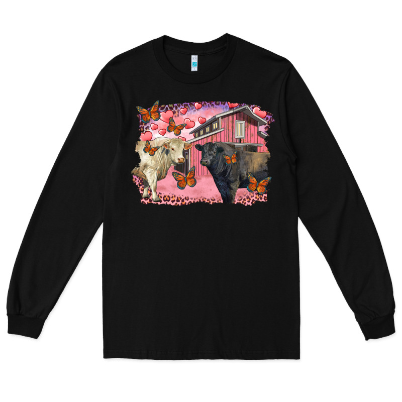 Valentine's Day Barn And Black Angus With Charolais Long Sleeve Tee by RanaPortraitStore | Teevron