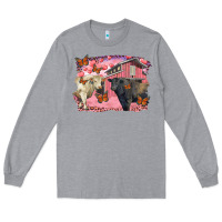 Heather Grey Valentine's day barn and black angus with charolais Long Sleeve Tee - RanaPortraitStore