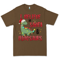 Cacao i believe in santa & dinosaurs Premium Tee - MaliasSmallBusiness