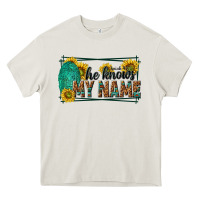 Cream he knows my name isaiah 43 1 Heavy Core Tee - NancyCooperArtShop