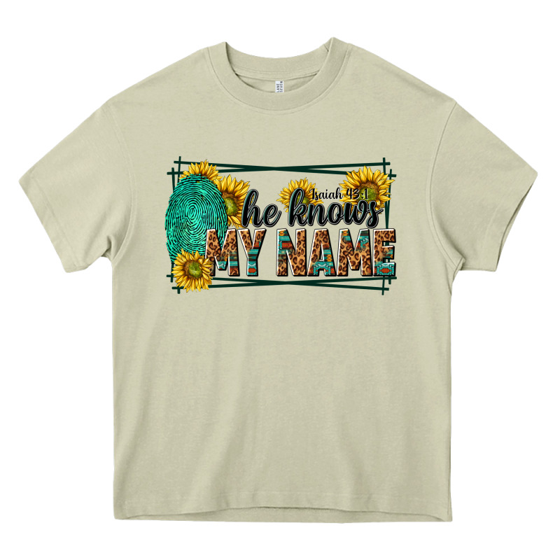He Knows My Name Isaiah 43 1 Heavy Core Tee by NancyCooperArtShop | Teevron
