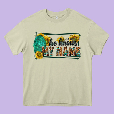 He Knows My Name Isaiah 43 1 Heavy Core Tee Designed By Nancycooperartshop